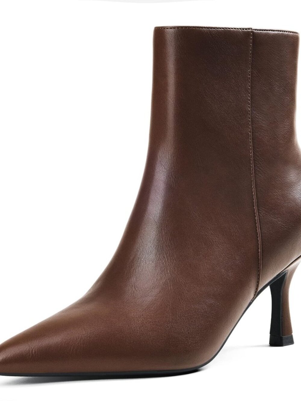 Women 3 In Kitten Heels Pointed Toe Ankle Booties with zipper